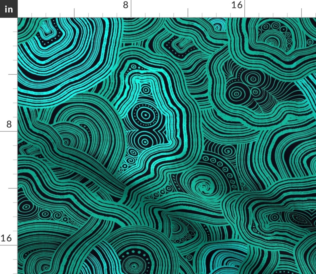 Green Malachite Abstract Decorative Emerald Gem Crystals Mineral Rock Geology Agate Custom Printed Fabric by Spoonflower Various Fabrics by the Yard or Fat Quarter